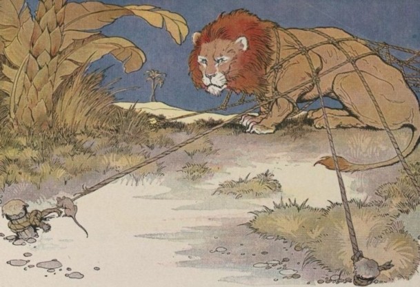 Fábula del ratón y el león