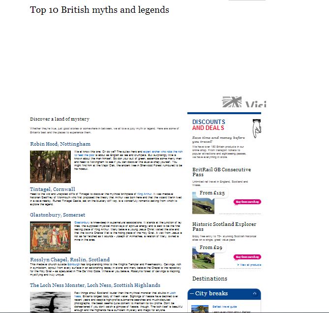 Top 10 British myths ad legends